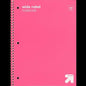 Up&up™ Wide Ruled 1 Subject Spiral Notebook Pink 70 Pages Perforated 3 Hole