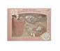 Tiger Eye gua sha + floral cooling eye patches, Pink 3-piece set