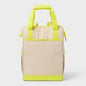 Sun Squad Backpack Cooler 24 Cans 20.4qt Beige Yellow PEVA Liner Adjustable