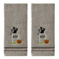 [Like New] SKL Home Halloween Graveyard Cat Hand Towel Set 2pc Gray Small