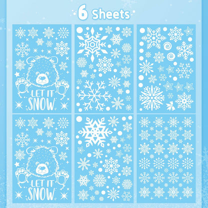AivaToba 203 Pcs Christmas Window Clings, Double Side Window Clings