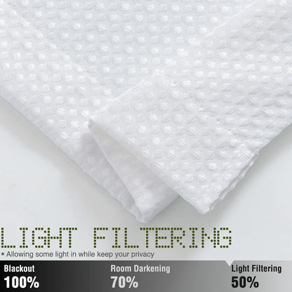 jinchan White Waffle Weave Curtains 2 Panels 90" Grommet Living Room