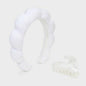 A New Day Headband & Claw Hair Clip Set Ivory 2pc White