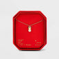 A New Day™ 14K Gold Plated Cubic Zirconia Halo Pear Bow Pendant Necklace
