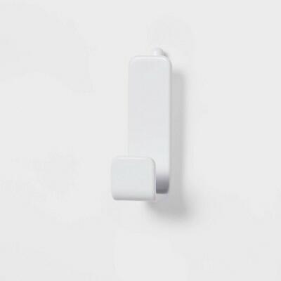 Brightroom Pegboard Single Hooks Adjustable Storage White Set of 2 Plastic