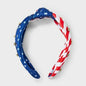 Americana Rhinestone Top Knot Headband Red White Blue Multicolor