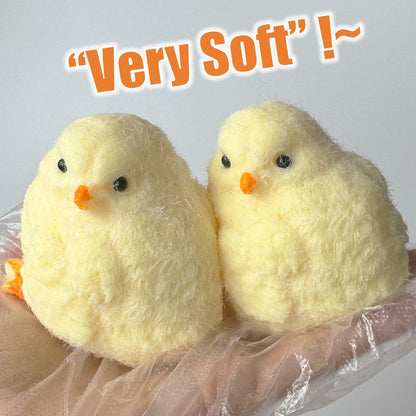 Gberlczz Handmade Chicken Squishy Stress Reliever Fuzzy Yellow Toy 3.52oz