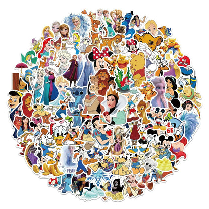 WDWLL 100 Cute Cartoon Vinyl Stickers for Laptop Skateboard Water Bottles