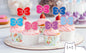 Hokinaa Kawaii Bow Cupcake Toppers 24 Pcs Cute Kitten Multi Colors