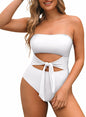 Pink Queen Women One Piece Swimsuit Removable Strap Cutout Tummy Control WhiteXL