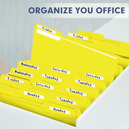PANDRI File Folder 120 Pack 1/3 Cut Tab Letter Size Yellow