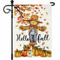 Artscope Fall Maple Leaves Scarecrow Pumpkin Garden Flag 12x18 Inch Polyester
