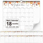 36AQUA Floral Wall Calendar 2025-2026 11x14" 18-Month Thick Paper