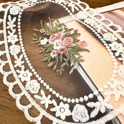 GlimVilo 2 Pack White Cotton Lace Doilies Place Mats Small2 Machine Wash