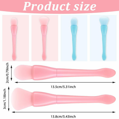 QFGasre Silicone Face Mask Brush Applicator Soft Beauty Tool Pink Blue