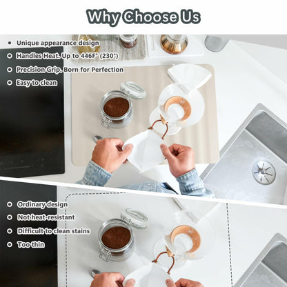 Li&Zhao Dish Drying Mat Foldable Heat Resistant Easy Clean Black