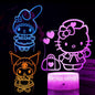 3D Cat Night Light for Kids Room LMHmlylf 16 Colors Remote Touch Lamp Gift