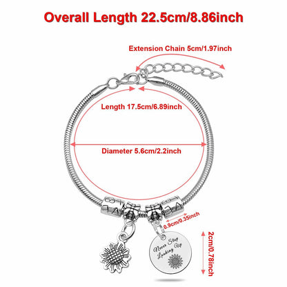 DlaeKua Silver Inspirational Bracelets for Women Motivational Quotes Gift