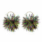 CHUU YUNG Colorful Mardi Gras Carnival Tassel Acrylic Heart Hoop Earrings Style
