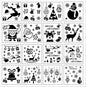 YuBoBo 16-Piece Reusable Christmas Drawing Stencils 5.9x5.9 Inch