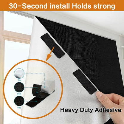Glidea Portable Blackout Curtain No Drilling Reusable Shade for Bedroom Travel