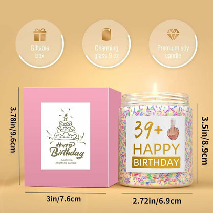 XIZIDA Funny 40th Birthday Candle Lavender Scented Soy Wax 9oz Glass Gift