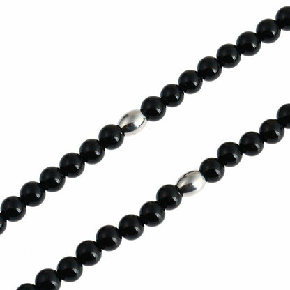 BLEUM CADE Black Agate Stone Necklace Double Pentagram Pendant