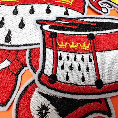 HEYTRCO 9PCS Clown Costume Iron-On Patches Set Red Mardi Gras