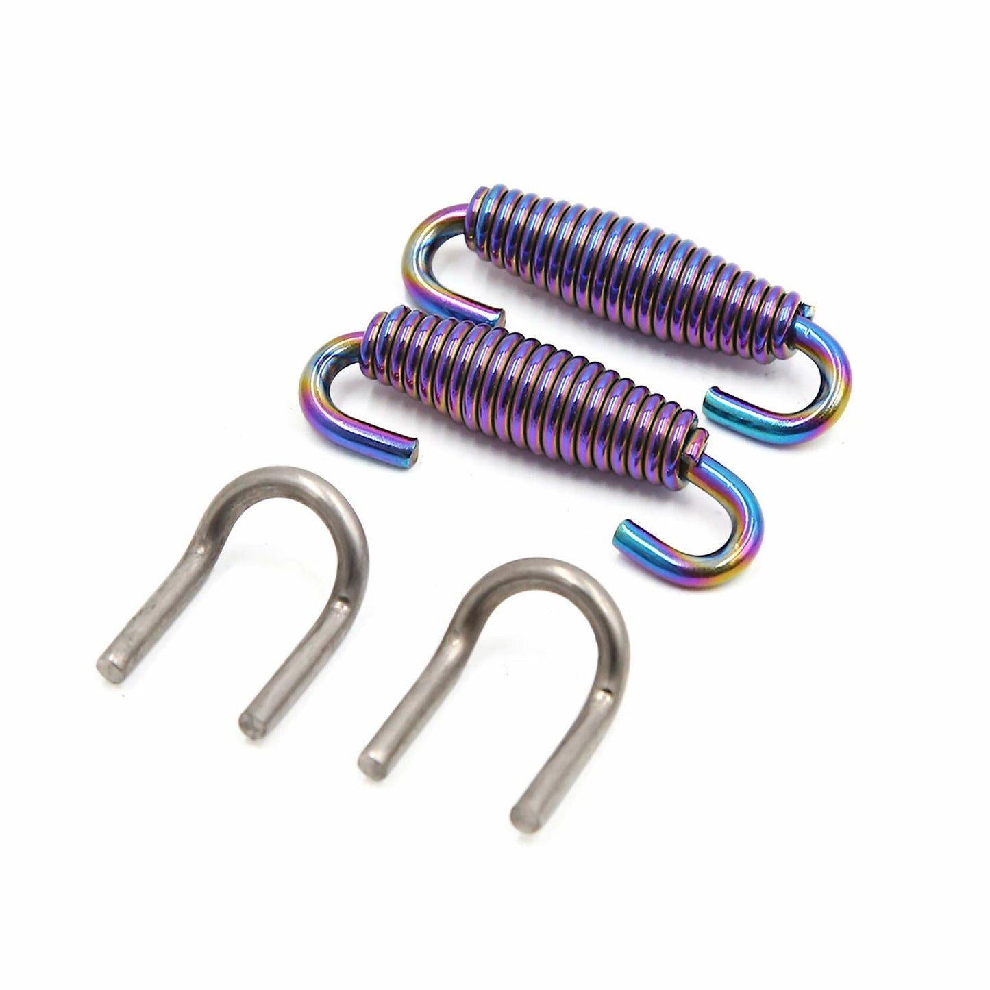 uxcell 2pcs Stainless Steel Colorful Motorcycle Exhaust Pipe Spring with Hook