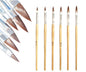 cutegodess Nail Art Brush 6PCS Nylon Wood Handle Acrylic Manicure Bronze