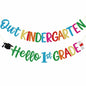 Firefairy Kindergarten Graduation Banner Pre-strung Colorful Glitter Cardstock