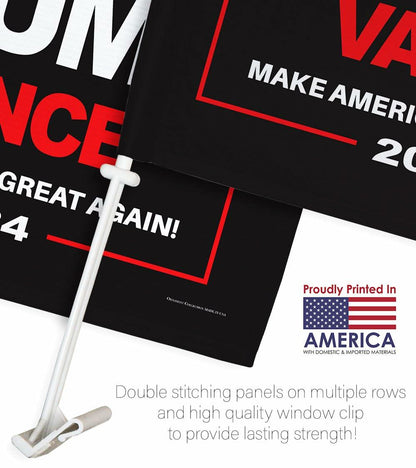 Ornament Collection Trump Vance 2024 Car Flag Window Clip Mount Kit USA