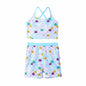 PATPAT Girls 2-Piece Tankini Swimsuit Set Sky Blue Fish Mermaid Size 10-11