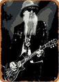 AirBnk Vintage Metal Tin Sign Billy Gibbons Guitar Retro 8x12 inch