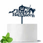 JIEEIN Happy Halloween Cake Topper Black Acrylic 1 Piece Party Décor