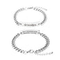 Huiuy Engraved DAD Stainless Steel Link Bracelet Silver 9 Inch