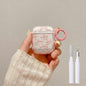 Reownest AirPods Pro 2 Case Soft Clear Bow Pattern Shockproof Keychain Cover