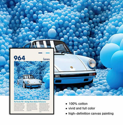 YofAb 911 GT Turbo Car Poster Canvas Wall Art Unframed 12x18 Black