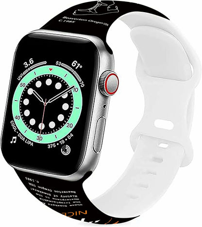 Sports Silicone Watch Bands Black Compatible with iWatch Series 1-9 42mm