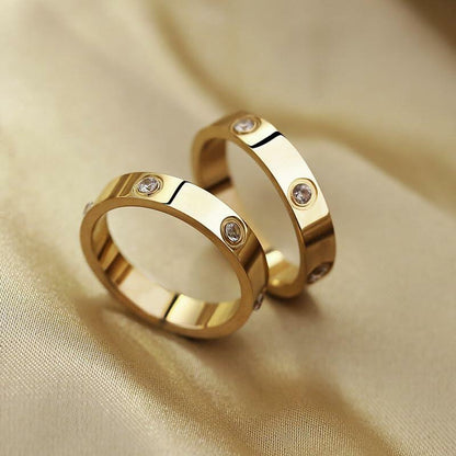 YNAAIAA 18K Gold Silver Diamond Cubic Zirconia Promise Ring Gold 10