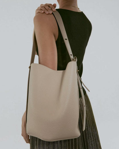 Women's Top Handle Satchel Handbag Elegant Tote Purse Detachable Strap Apricot