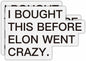 Tesla Anti Elon Musk Bumper Sticker 2 Pack 4x2.7in White Reflective Vinyl