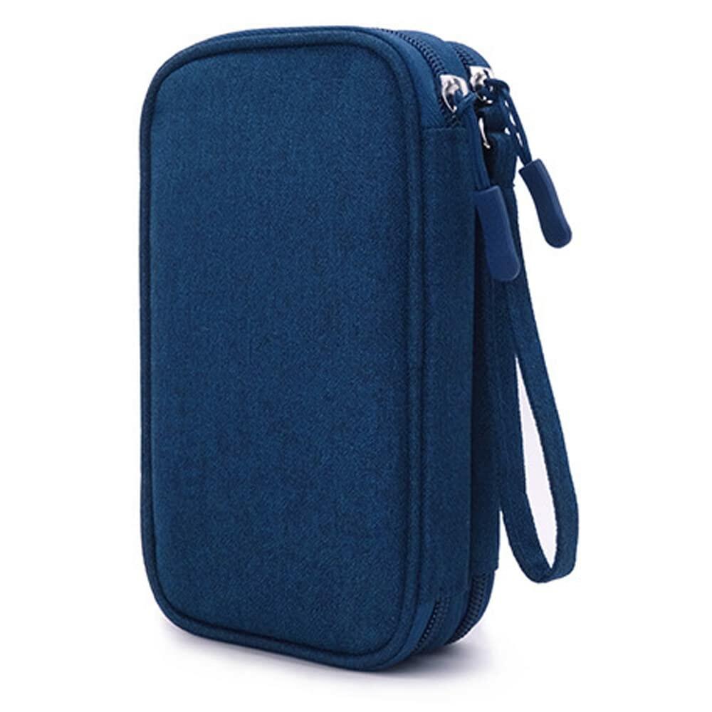 eYistar Diabetic Supplies Travel Case Organizer Blue for Test Strips Lancets