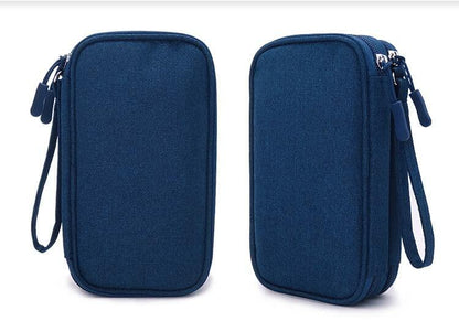 eYistar Diabetic Supplies Travel Case Organizer Blue for Test Strips Lancets