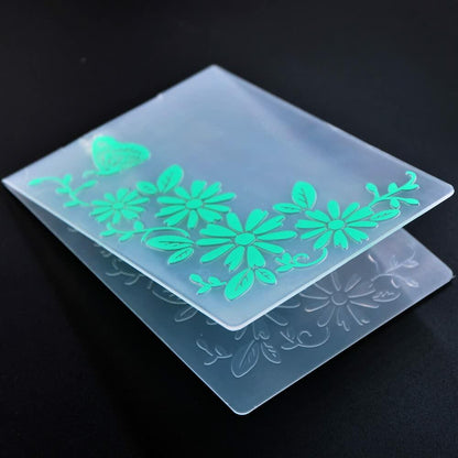 DDOUJOY Plastic Embossing Folders Flowers Leaves Butterfly Rose 7pcs