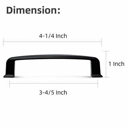 Pusrfots Drawer Pulls Solid Alloy Cabinet Handle 3.8in Black 10 Pack