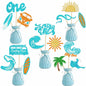 C L cooper life 18pcs Blue Glitter Surfing Centerpiece Sticks Foil Decor