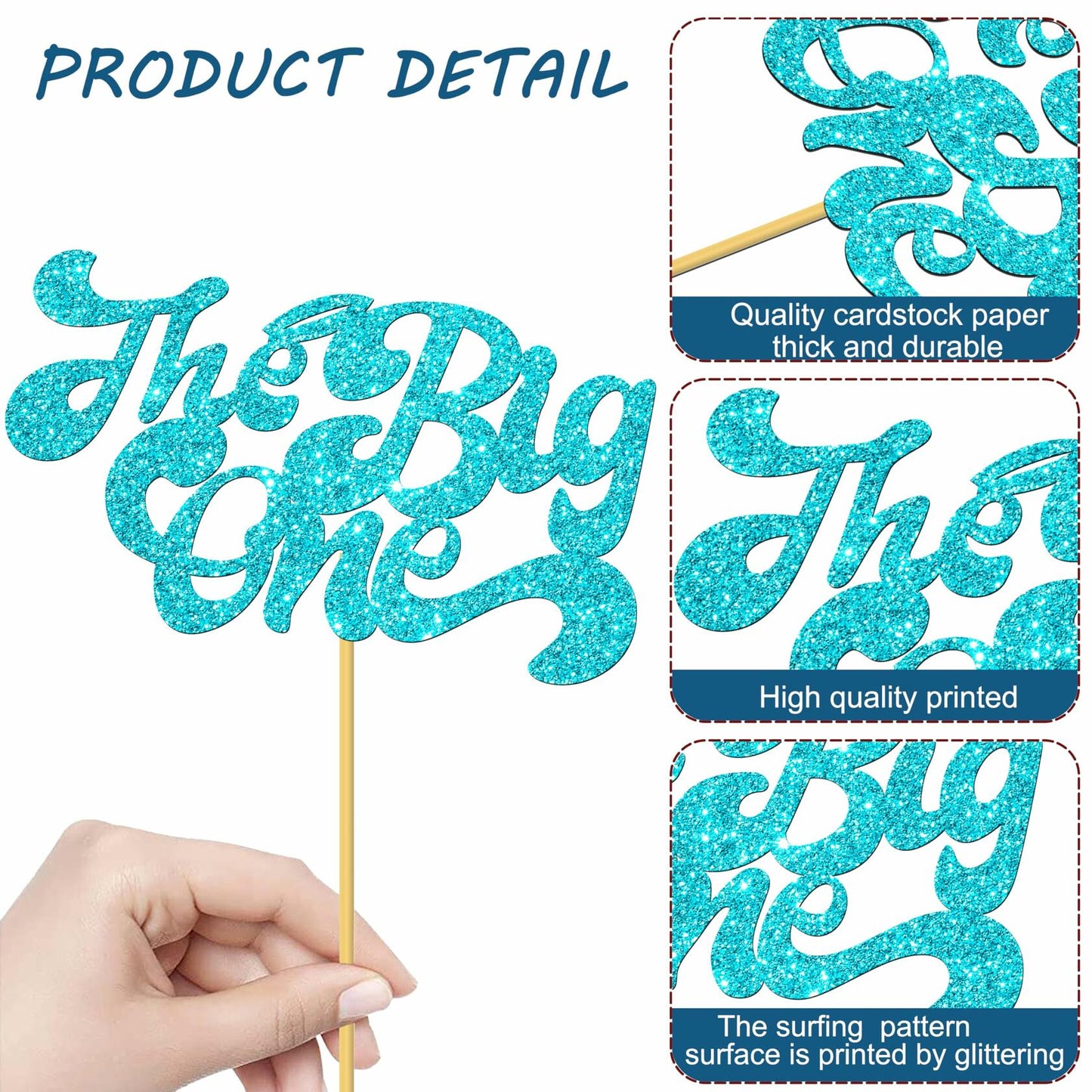 C L cooper life 18pcs Blue Glitter Surfing Centerpiece Sticks Foil Decor