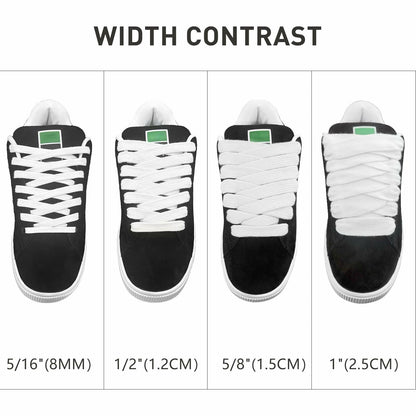 UamGlsob 8mm Double Layer Cotton Shoelaces for Puma Sneakers White 47" (120 cm)