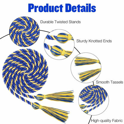 Slergut Blue Graduation Cords 67" Long Tassels Honor Ropes 2025